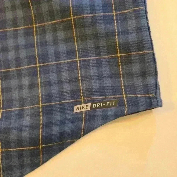 Hurley Nike Dri-Fit Mens Long Sleeve Plaid Button Down Blue Size XL - Picture 10 of 10